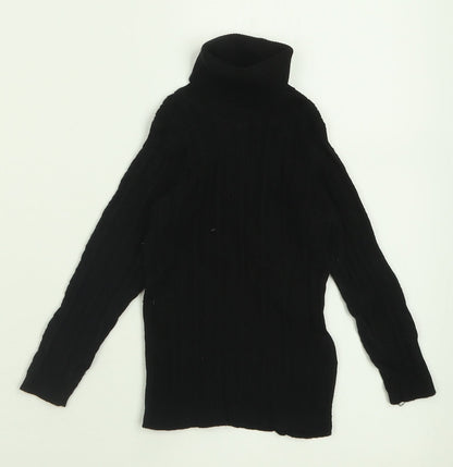 Next Girls Black Roll Neck  Cotton Pullover Jumper Size 2 Years  Pullover