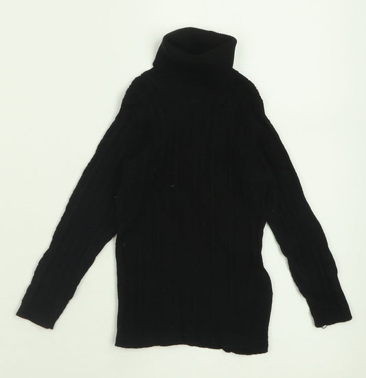 NEXT Girls Black Roll Neck  Cotton Pullover Jumper Size 2 Years  Pullover