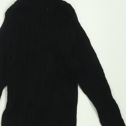 Next Girls Black Roll Neck  Cotton Pullover Jumper Size 2 Years  Pullover