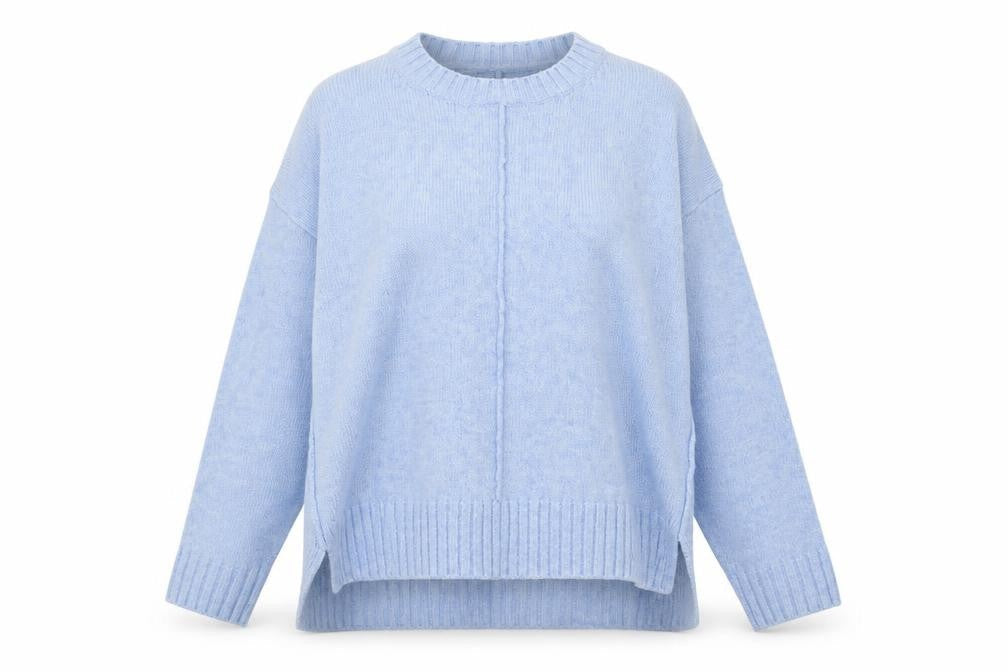 Marks & Spencer Womens Blue Crew Neck  Acrylic Pullover Jumper Size M