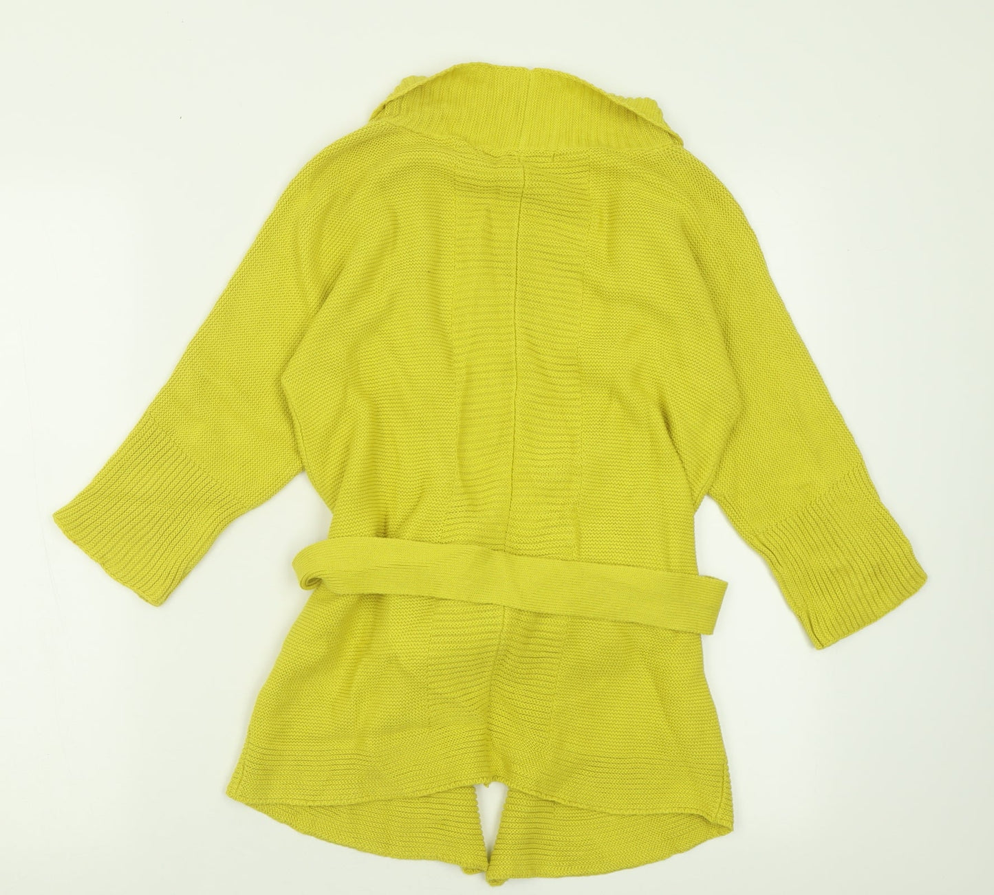 Debenhams Womens Yellow V-Neck  Cotton Cardigan Jumper Size 8