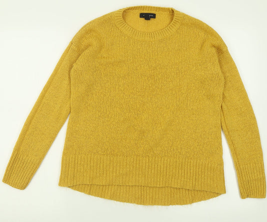 New Look Womens Yellow Crew Neck  Acrylic Pullover Jumper Size S