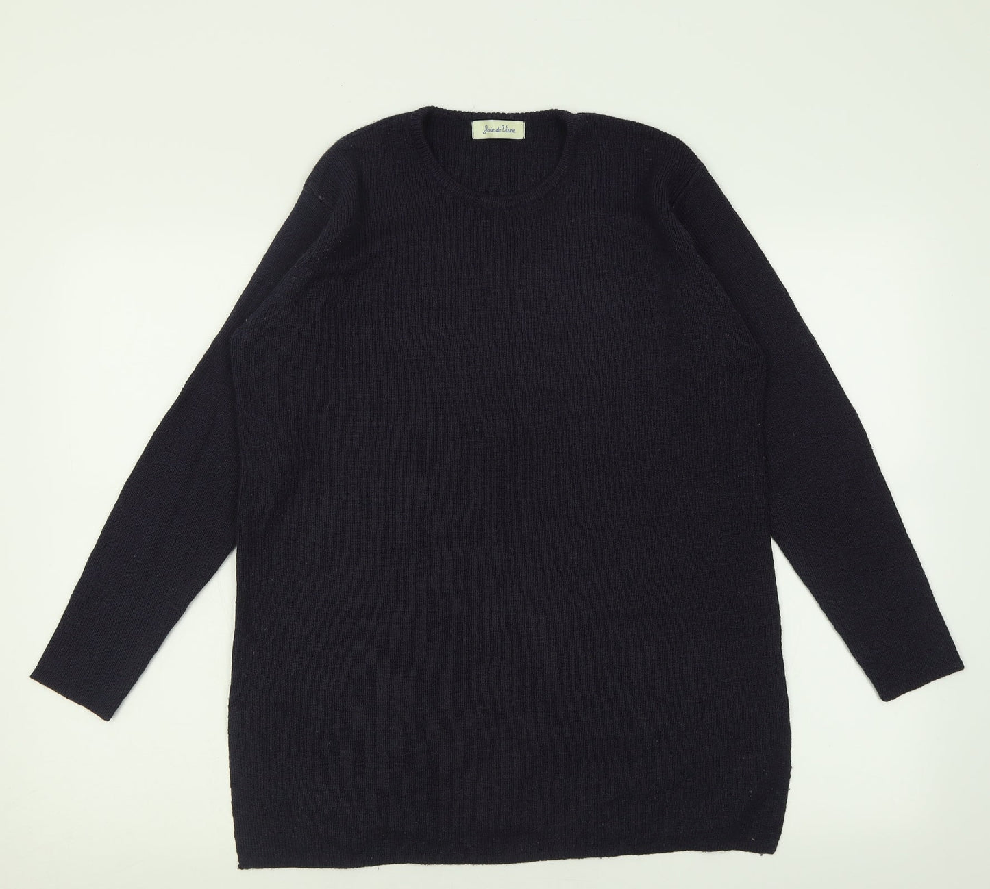 Joie De Vivre Womens Blue Crew Neck  Acrylic Pullover Jumper Size M