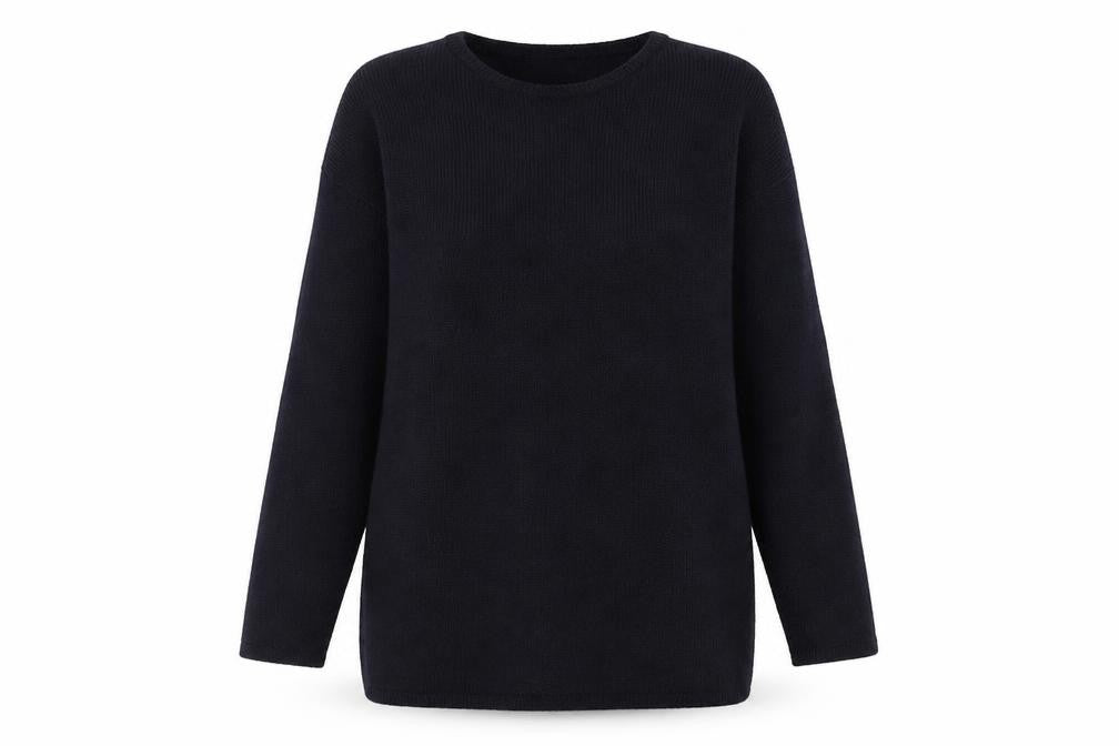 Joie De Vivre Womens Blue Crew Neck  Acrylic Pullover Jumper Size M
