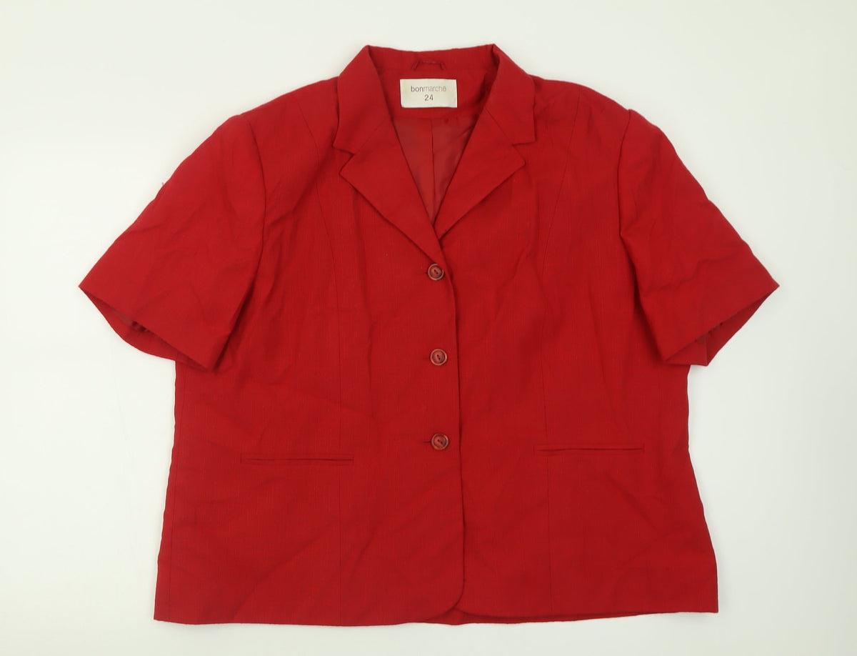 Bonmarché Womens Red Jacket Blazer Size 2 Button