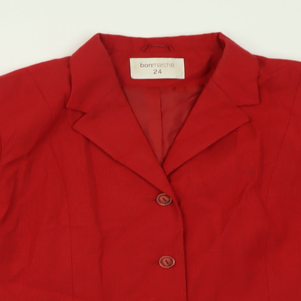 Bonmarché Womens Red Jacket Blazer Size 2 Button