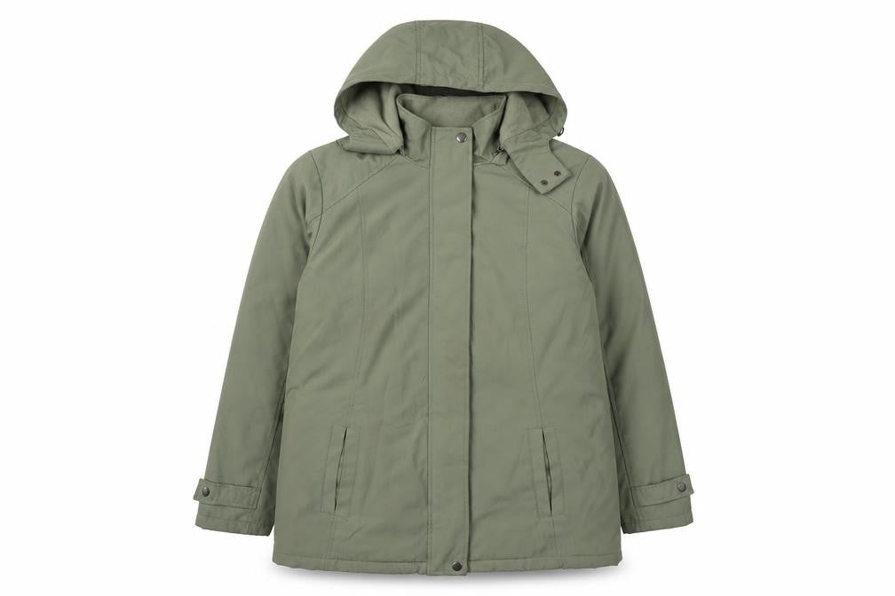 Bonmarché Womens Green Parka Coat Size S Zip
