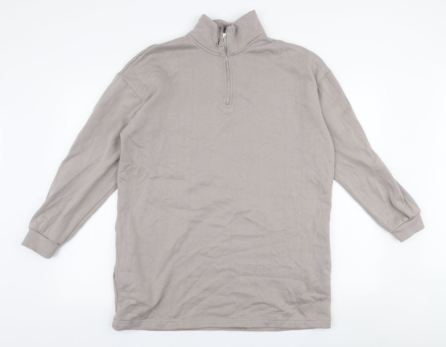 Papaya Womens Grey  Cotton Pullover Sweatshirt Size M  Zip