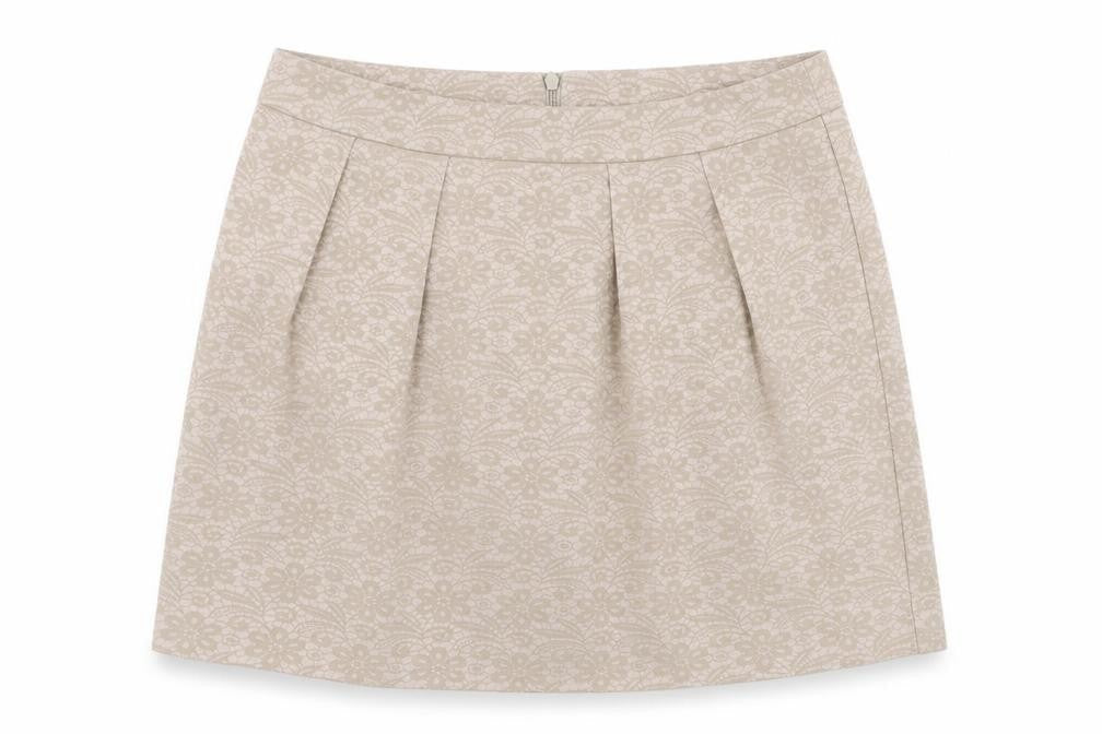 United Colors of Benetton Womens Beige  Cotton A-Line Skirt Size 8   Zip