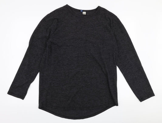H&M Womens Grey Round Neck  Polyester Pullover Jumper Size L