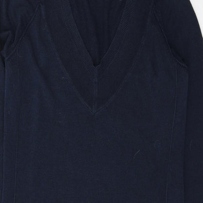 Tu Womens Blue  Acrylic Jacket Dress  Size 10  V-Neck Pullover