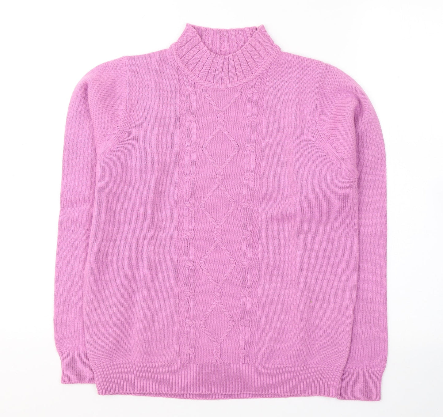 EWM Womens Pink Round Neck  Acrylic Pullover Jumper Size 10