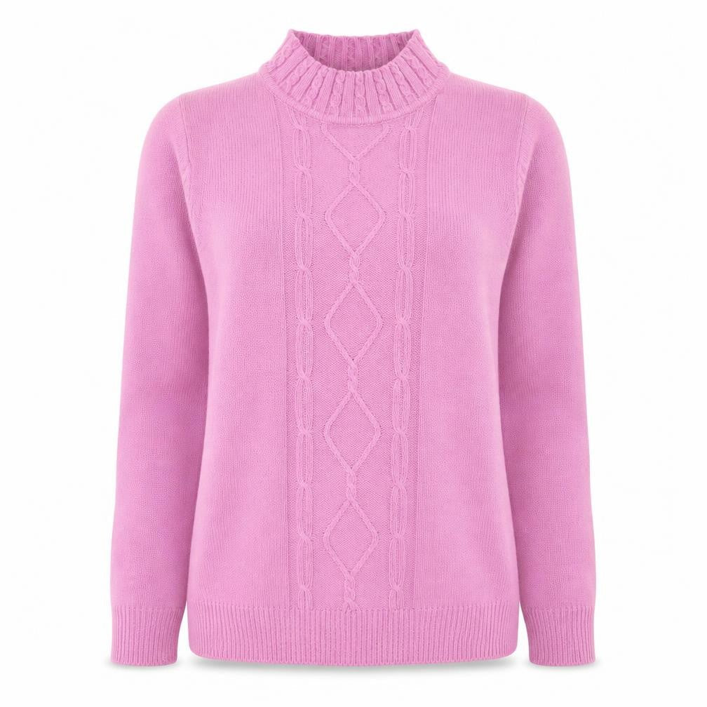 EWM Womens Pink Round Neck  Acrylic Pullover Jumper Size 10