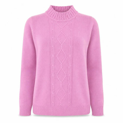 EWM Womens Pink Round Neck  Acrylic Pullover Jumper Size 10