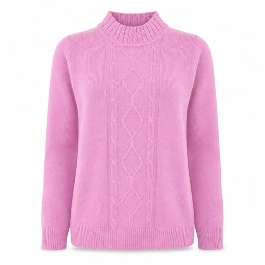EWM Womens Pink Round Neck  Acrylic Pullover Jumper Size 10