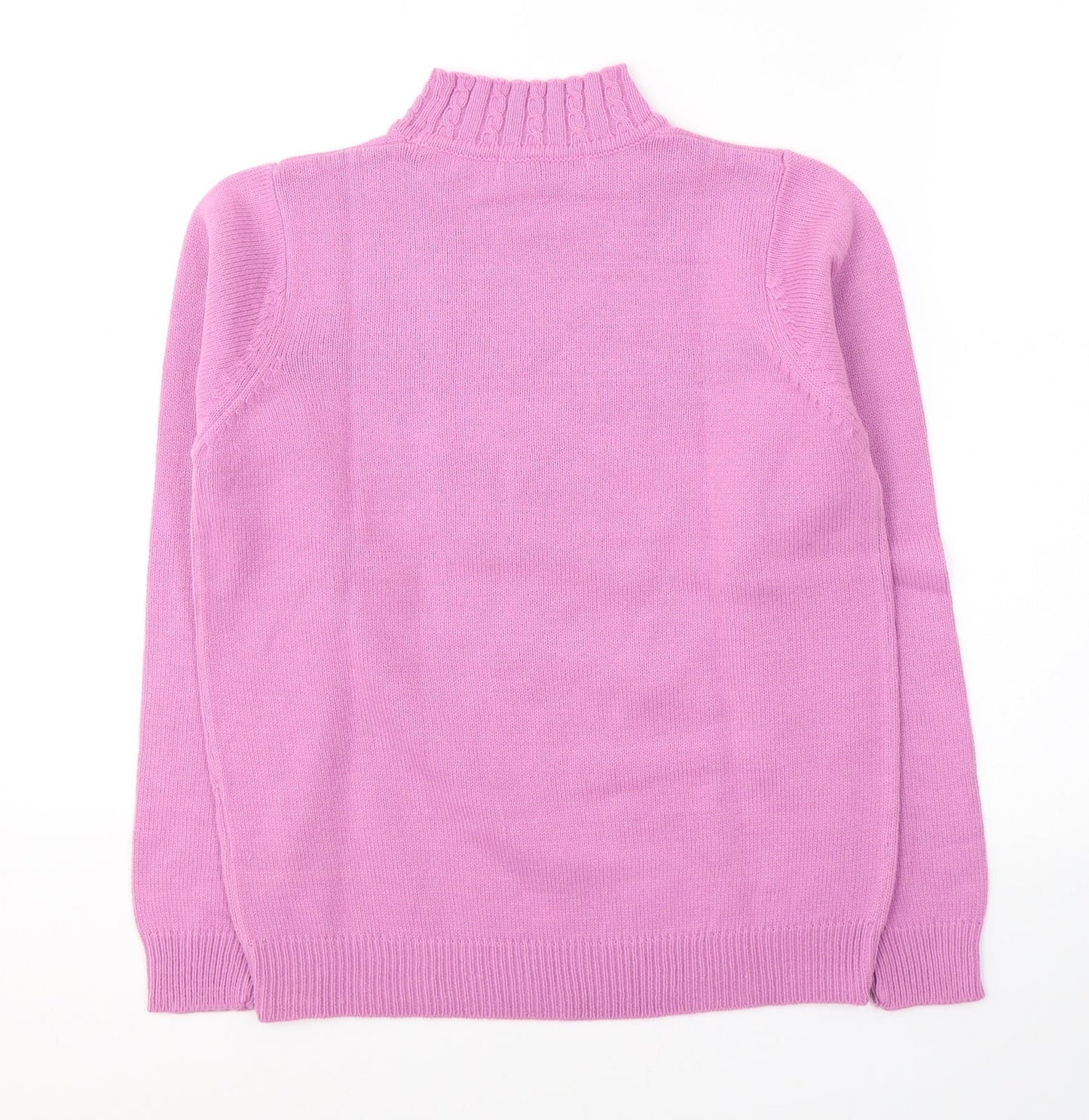 EWM Womens Pink Round Neck  Acrylic Pullover Jumper Size 10