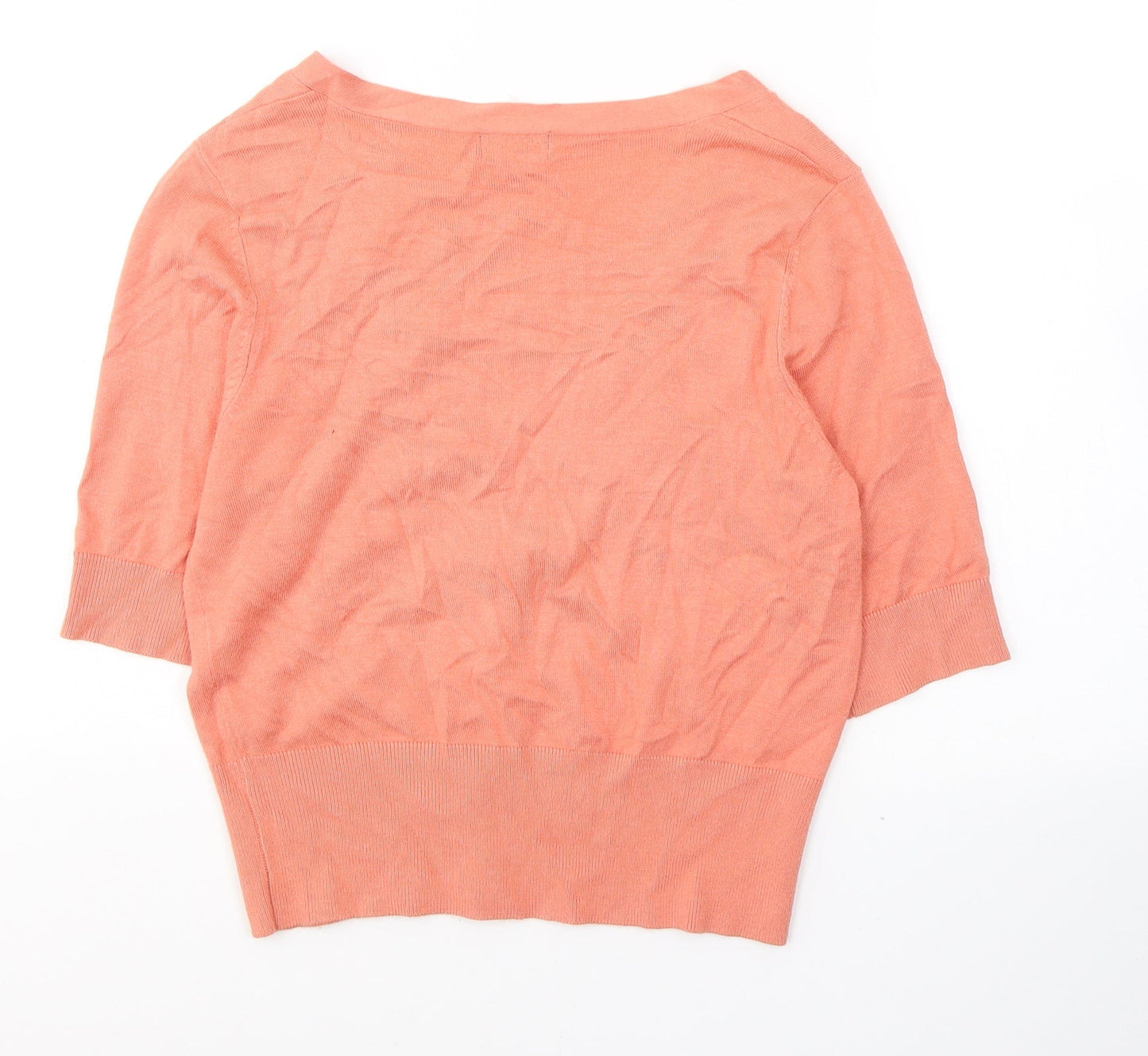 F&F Womens Orange V-Neck  Viscose Cape Jumper Size 10