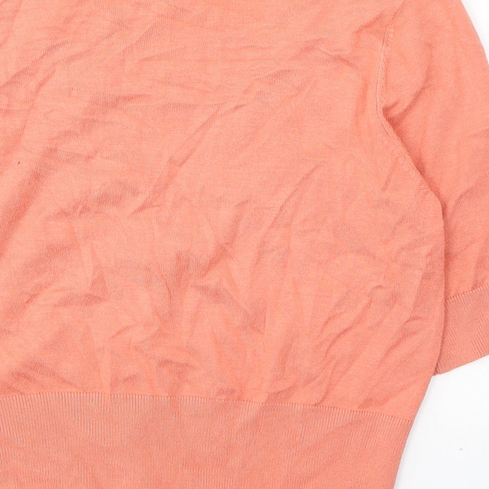 F&F Womens Orange V-Neck  Viscose Cape Jumper Size 10