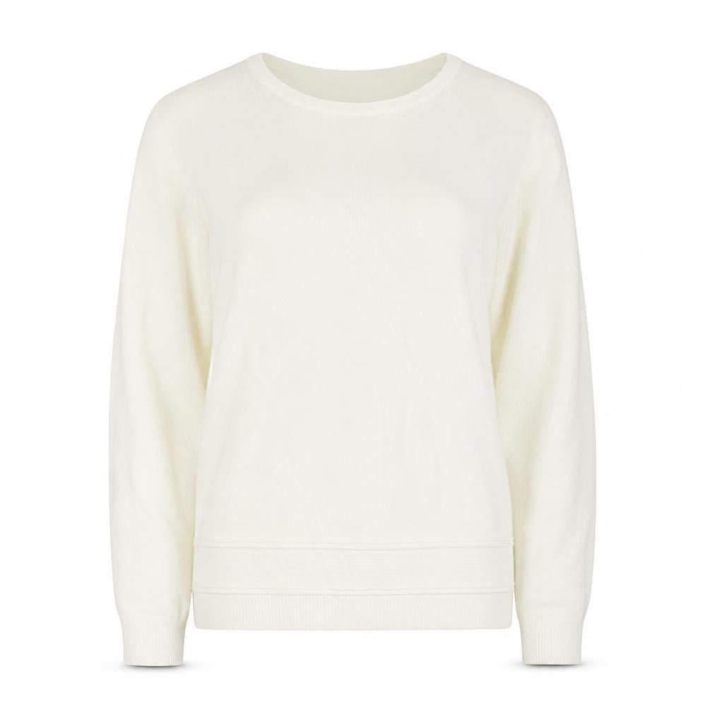 VIDA VI Womens White Round Neck  Acrylic Pullover Jumper Size M