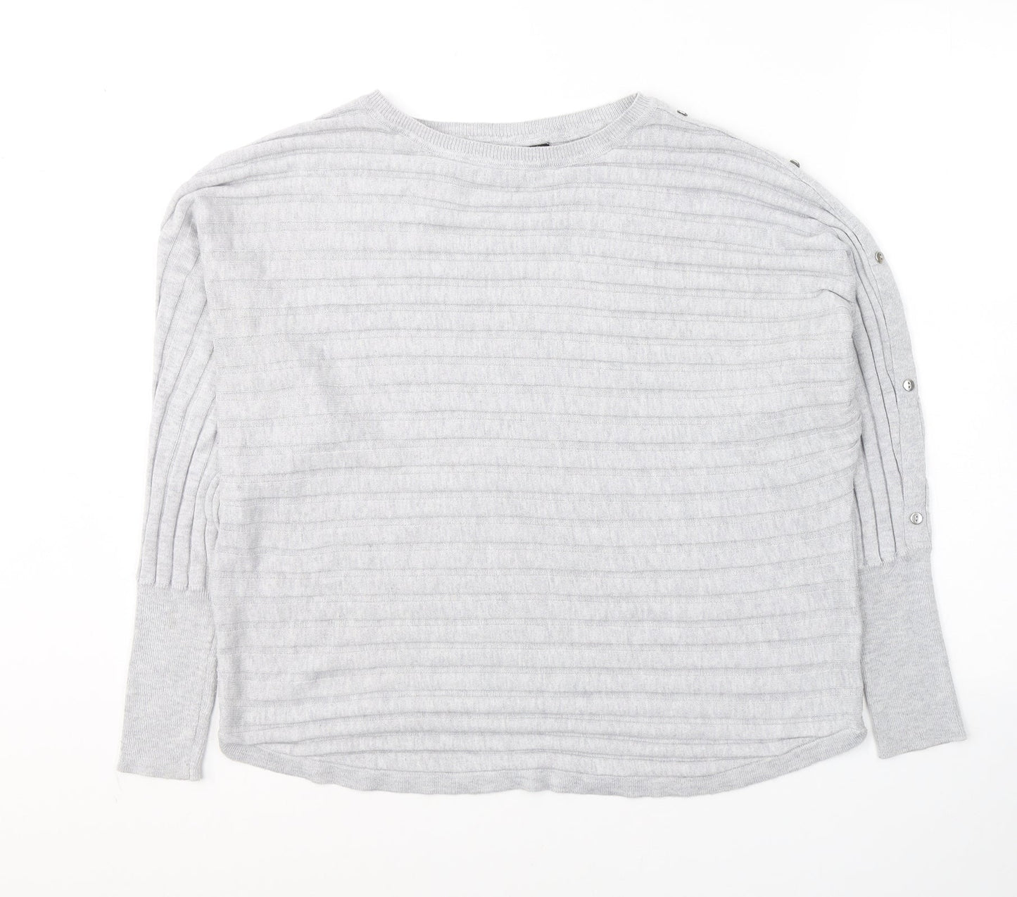 Dunnes Stores Womens Grey Round Neck  Polyester Pullover Jumper Size L