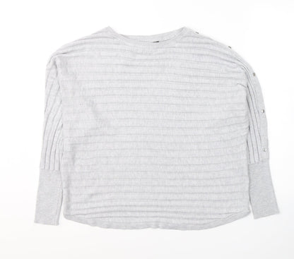 Preloved Dunnes Stores Womens Grey Round Neck  Polyester Pullover Jumper Size L - Front