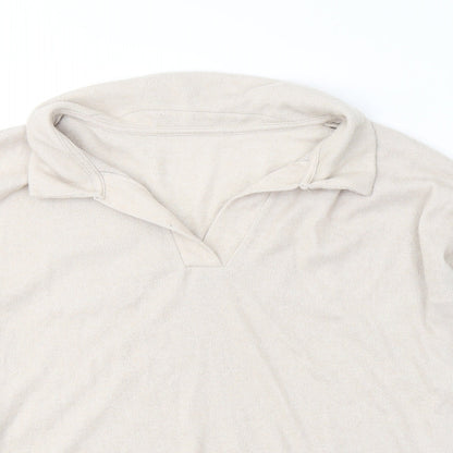 Dunnes Womens Beige V-Neck  Polyester Pullover Jumper Size L