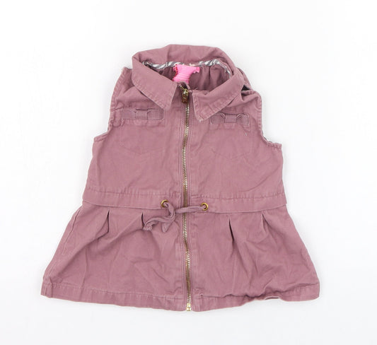 Isaac Mizrahi Girls Purple  Cotton A-Line  Size 12 Months  Collared Zip