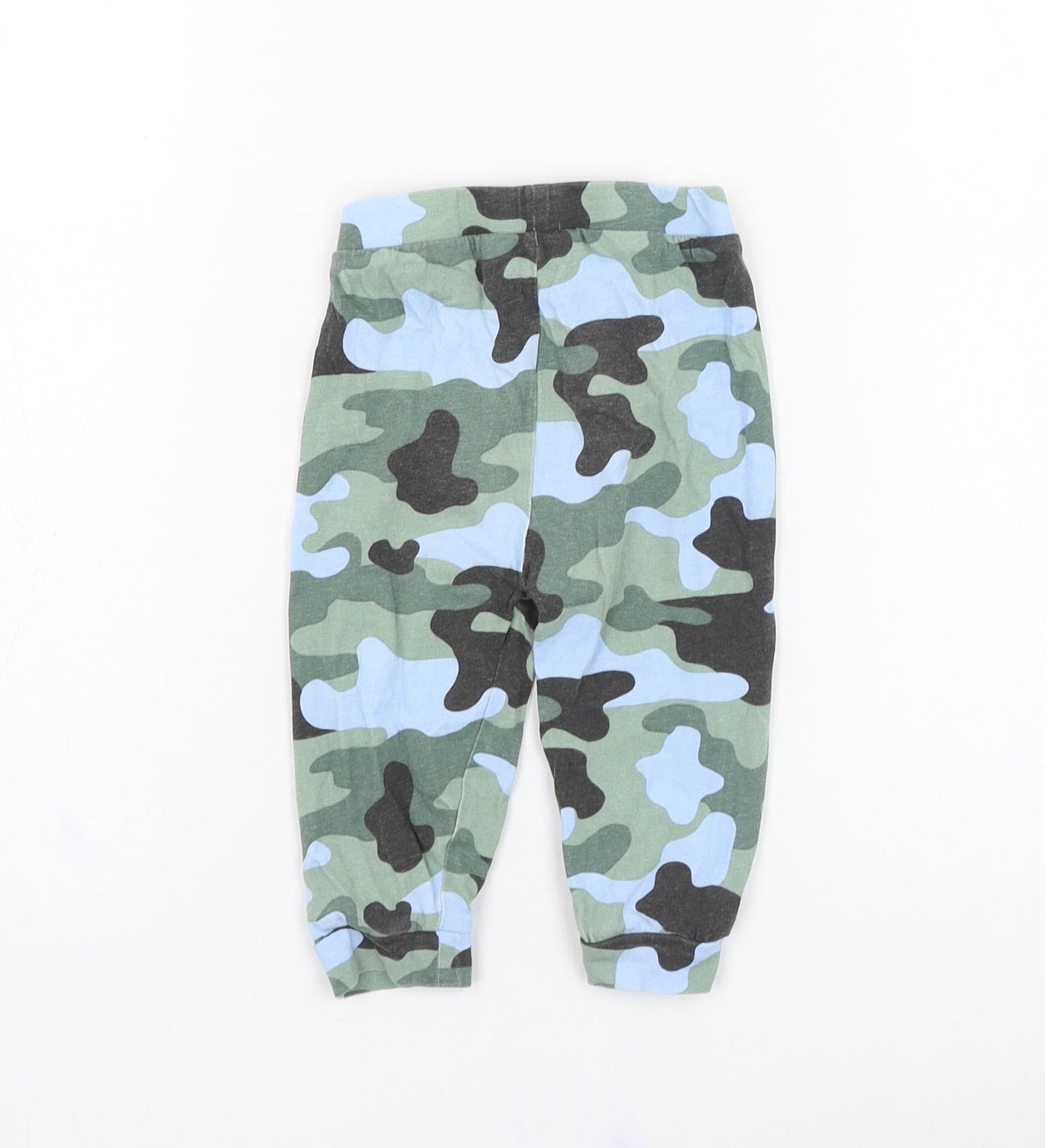 Peacocks Boys Green Camouflage Cotton Jogger Trousers Size 9-12 Months  Pullover