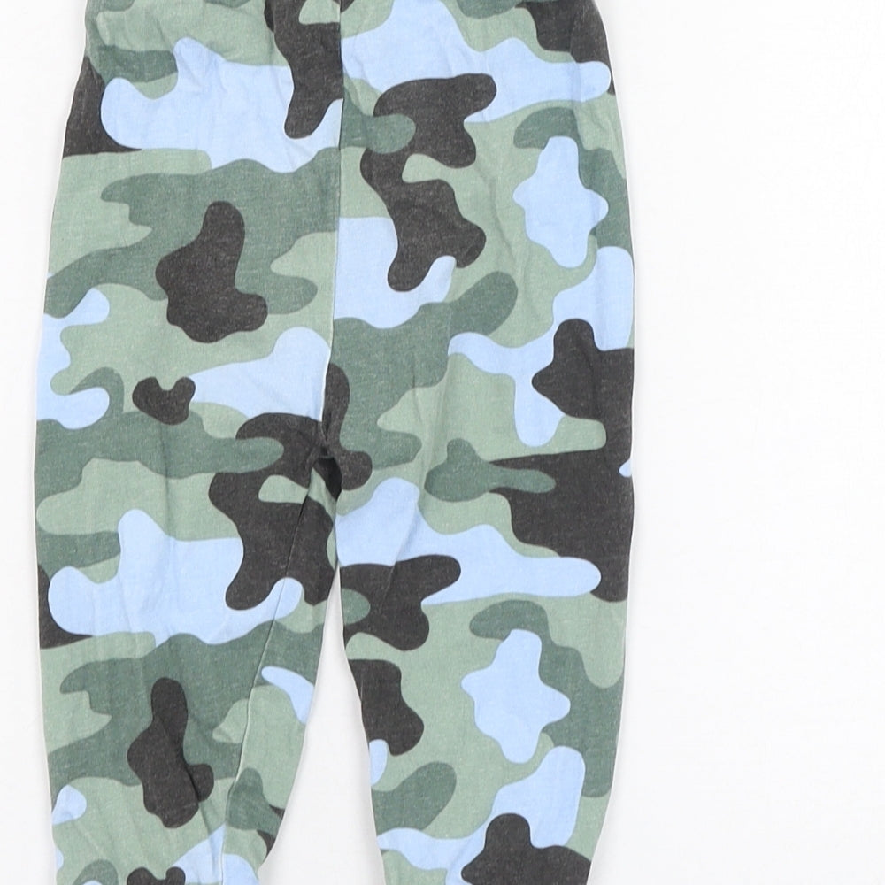 Peacocks Boys Green Camouflage Cotton Jogger Trousers Size 9-12 Months  Pullover