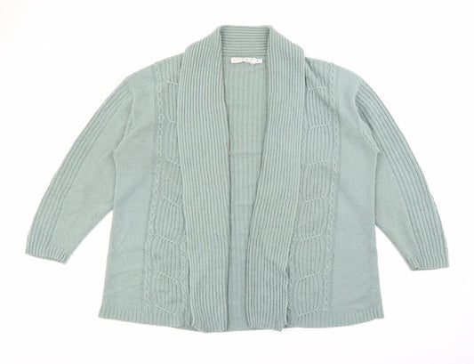 Viz a Viz Womens Green V-Neck  Acrylic Cardigan Jumper Size M