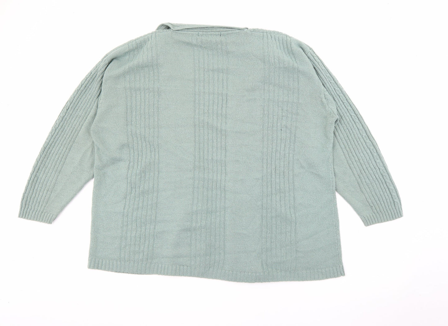 Viz a Viz Womens Green V-Neck  Acrylic Cardigan Jumper Size M