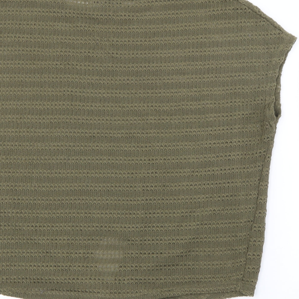 New Look Womens Green Crew Neck  Polyester Pullover Jumper Size L