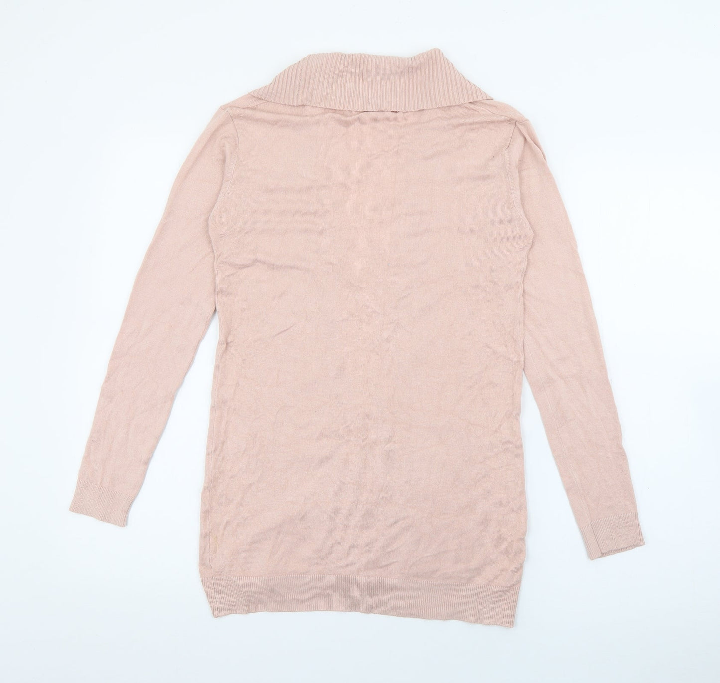 MNG Womens Pink Roll Neck  Polyester Cardigan Jumper Size 8