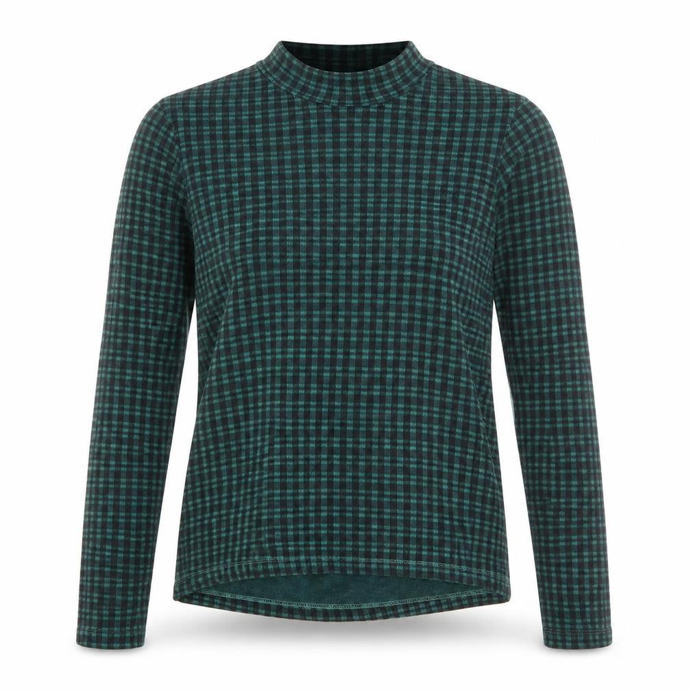 Primark Womens Green High Neck Plaid Polyester Pullover Jumper Size 4