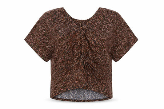 Marks and Spencer Womens Black Geometric Polyester Basic Blouse Size 12 V-Neck