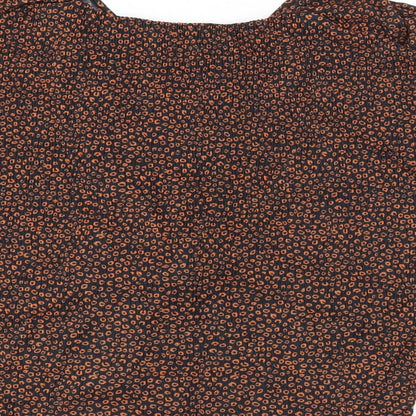 Marks & Spencer Womens Black Geometric Polyester Basic Blouse Size 12 V-Neck