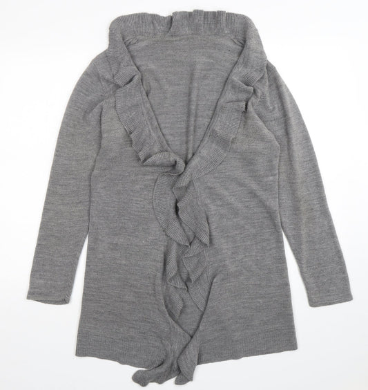 Preworn Womens Grey V-Neck  Acrylic Cardigan Jumper Size S