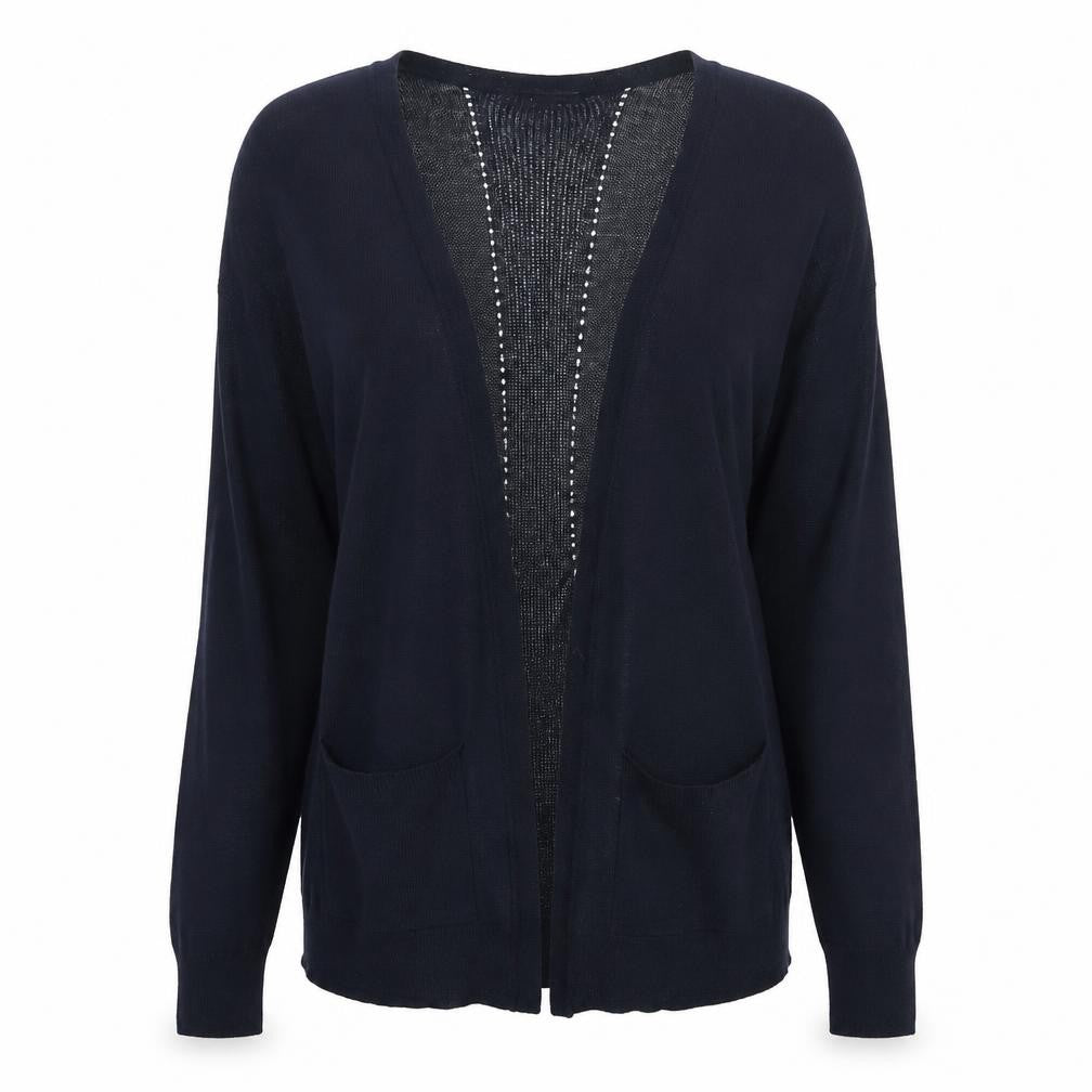 Avenue Womens Blue V-Neck  Polyester Cape Jumper Size 10