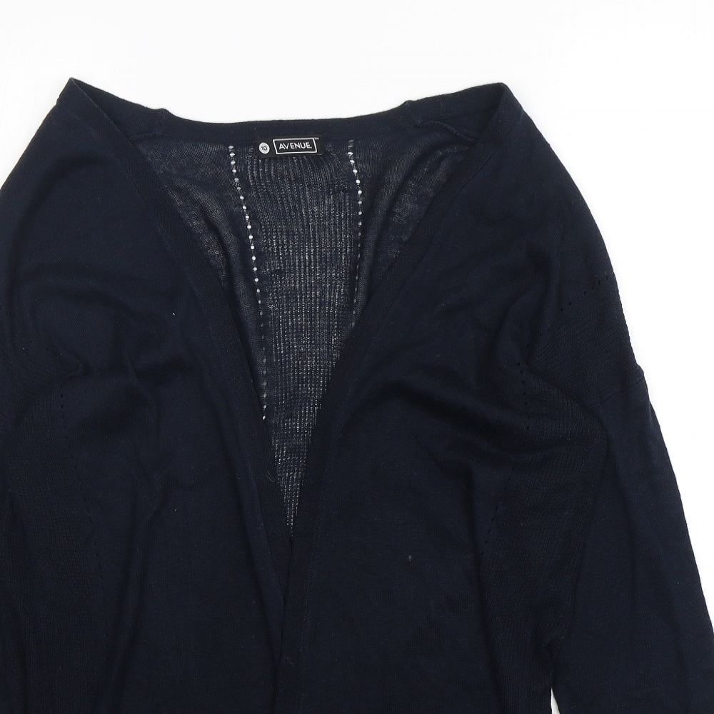 Avenue Womens Blue V-Neck  Polyester Cape Jumper Size 10