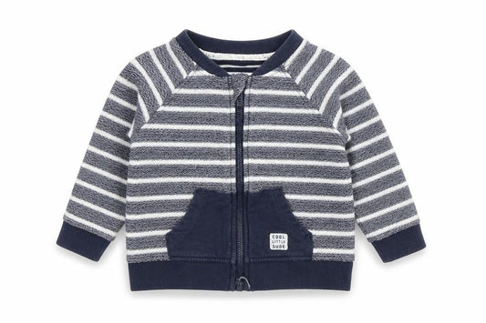 Anka Boys Blue Striped  Jacket  Size 12-18 Months   Zip