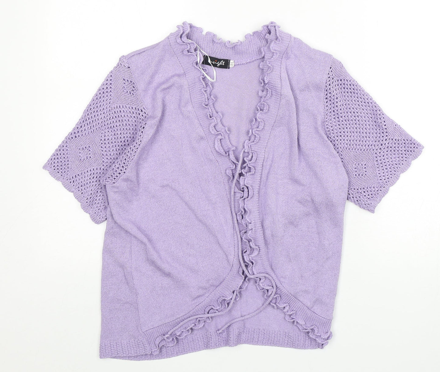Insight Womens Purple V-Neck  Acrylic Cardigan Jumper Size M