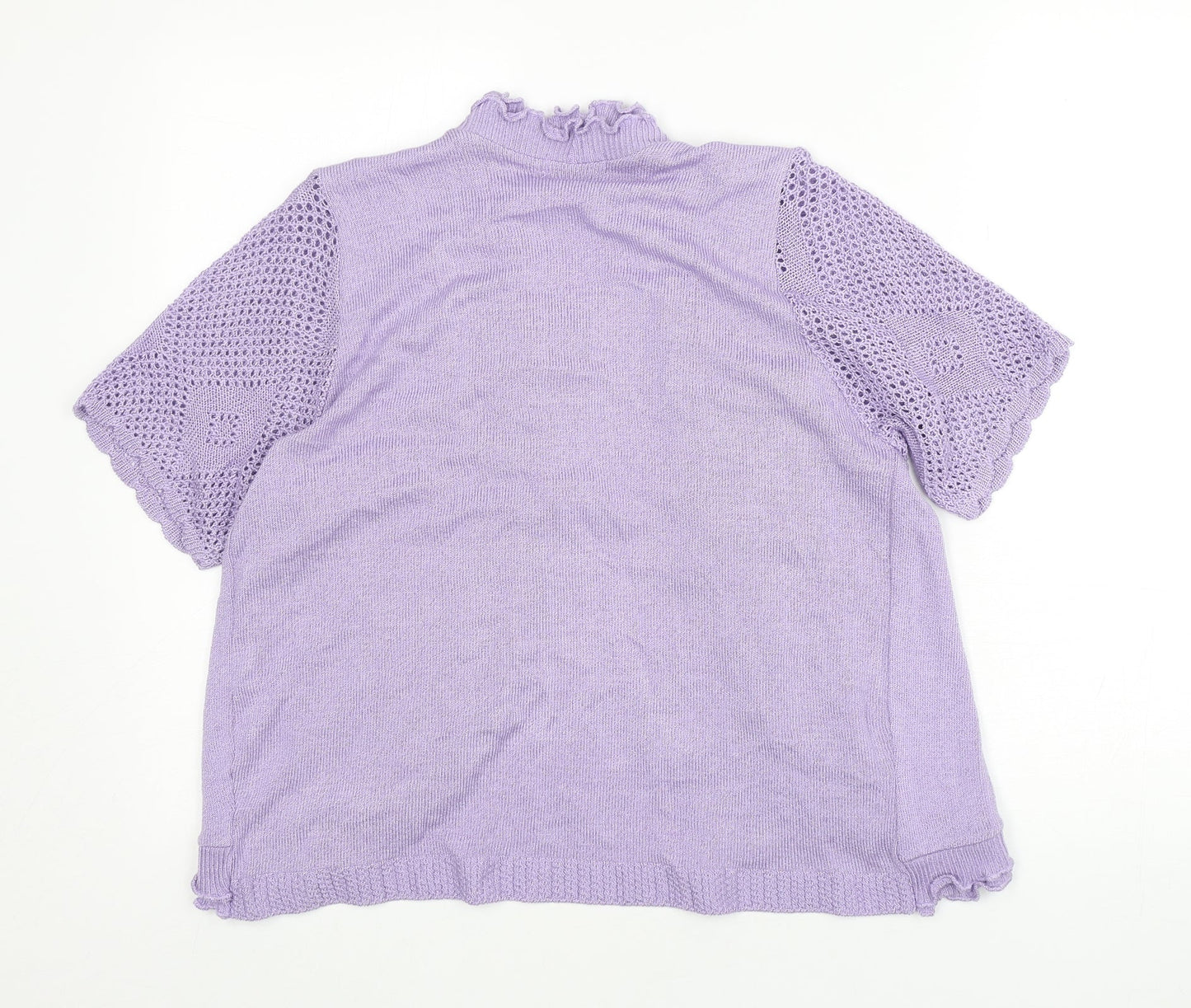 Insight Womens Purple V-Neck  Acrylic Cardigan Jumper Size M