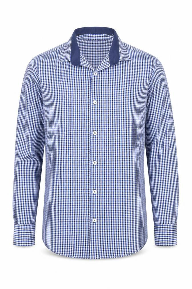 Daniel Rosso Mens Blue  Cotton  Button-Up Size M Collared Button - Gingham pattern