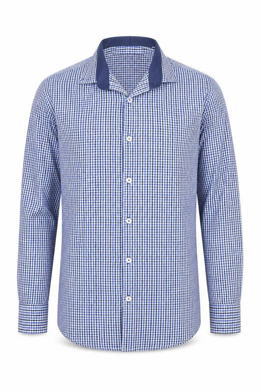 Daniel Rosso Mens Blue  Cotton  Button-Up Size M Collared Button - Gingham pattern