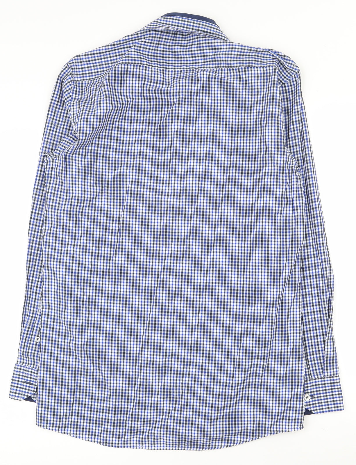 Daniel Rosso Mens Blue  Cotton  Button-Up Size M Collared Button - Gingham pattern