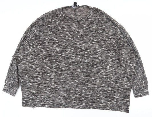 New Look Womens Grey Crew Neck  Polyester Pullover Jumper Size S