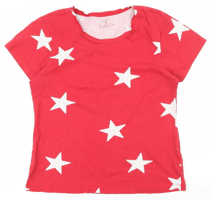 Preloved Primark Womens Red  100% Cotton Basic T-Shirt Size 10 Scoop Neck - Front