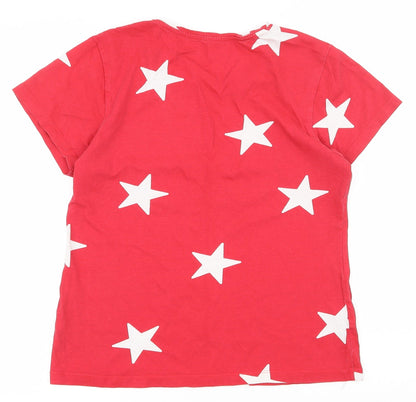 Preloved Primark Womens Red  100% Cotton Basic T-Shirt Size 10 Scoop Neck - Back