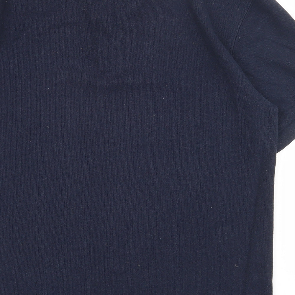 Dunnes Mens Blue  Cotton  Polo Size M Collared Button