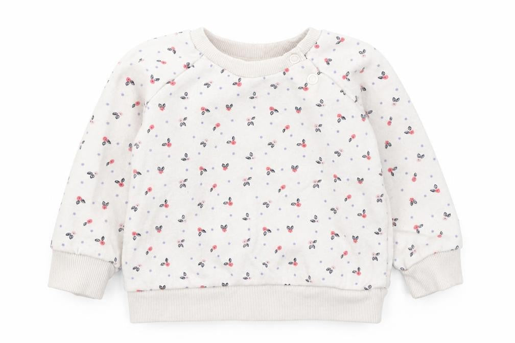Primark Girls White Geometric Cotton Pullover Jumper Size 6-9 Months  Button